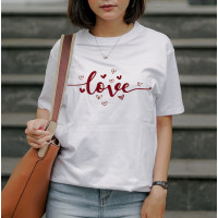 LOVE Is In The Air Printed White T-Shirt - NW Custom